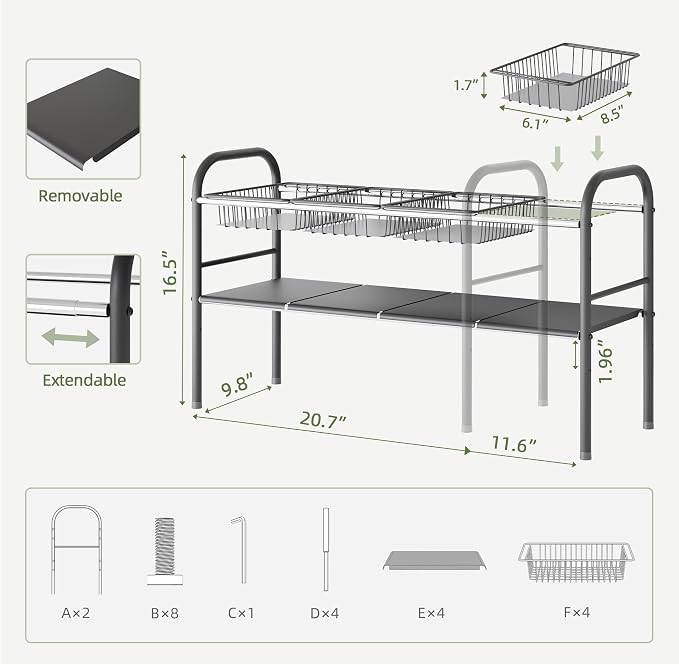 NETEL Under Sink Organizers and Storage, 2 Tier Expandable Under Cabinet - Image 7