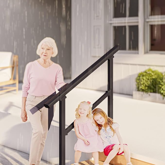 Hand Rails for Outdoor Steps, 3 Step Stair Handrail & Indoor Stair Railing - Image 3