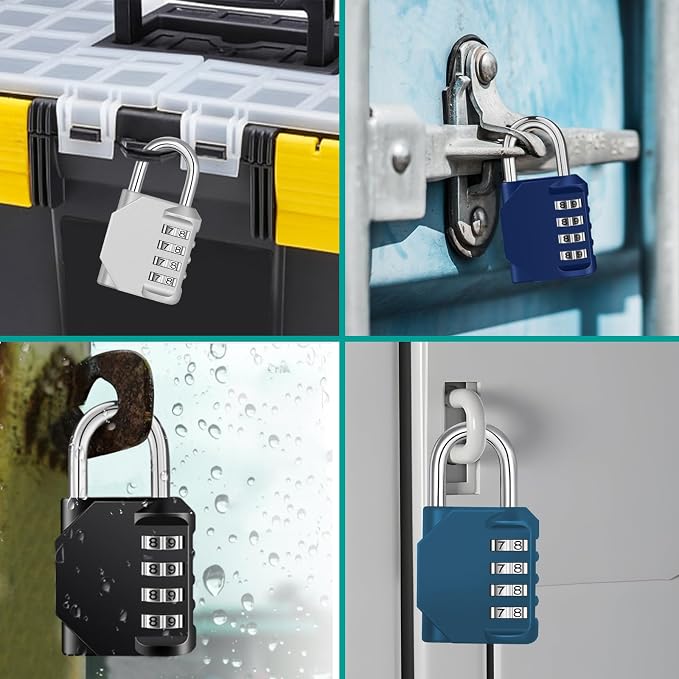 ZHEGE Combination Lock, 4 Digit Combination Padlock Outdoor, School Lock - Image 5