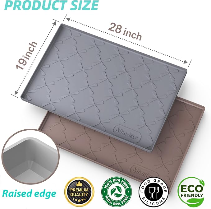 SIKADEER 28" x 19" Under Sink Mat Waterproof, Silicone Mat Kitchen Drawer Shelf - Image 5