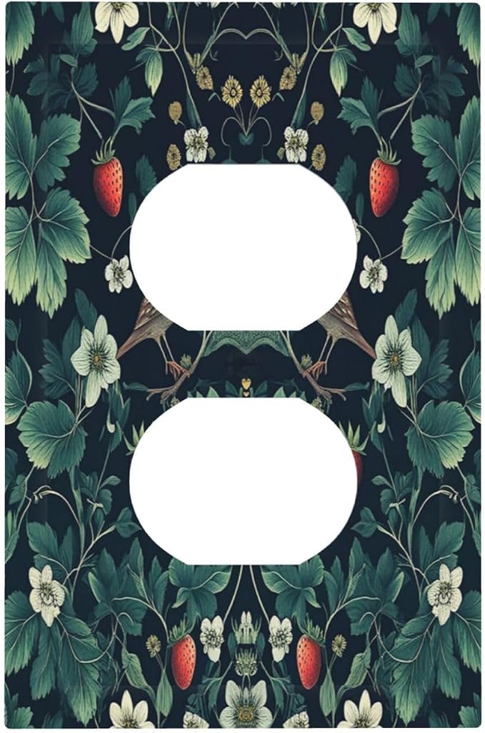 Outlet Covers Strawberry Birds Flowers Plant Morris Floral 1 Gang Duplex Wall by Everyswitchisastoryswitch