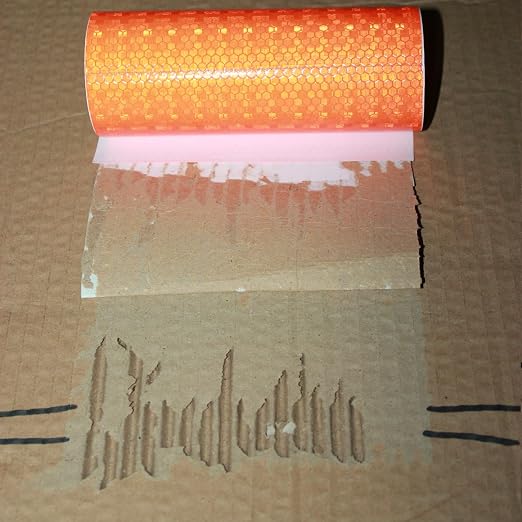 Industrial Reflective Tape Orange 8 inch Wide, Outdoor Waterproof Hazard - Image 2