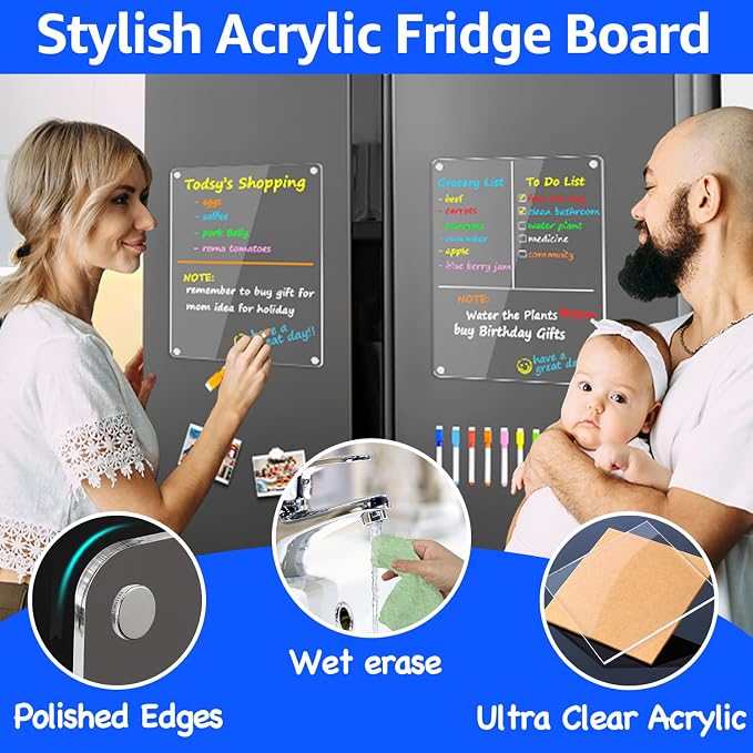 PigPotParty Clear Acrylic Magnetic Whiteboard - Image 3