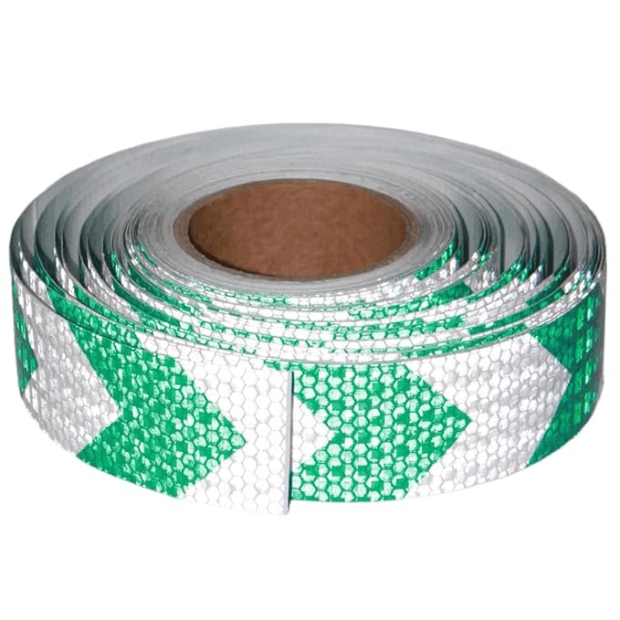 Reflective Tape Green and White 2 inch X 166 feet, Outdoor Waterproof Hazard by tuyrchu
