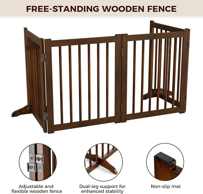 Solid Wood Freestanding Pet Gate - Image 5