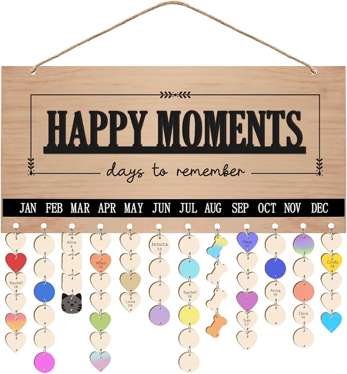 Family Birthday Calendar Board Wall Hanging by LonganCraft