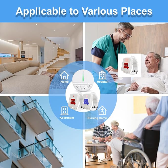 Alert Button for Elderly Wireless Caregiver Pager Life Emergency Nurse Alert - Image 5