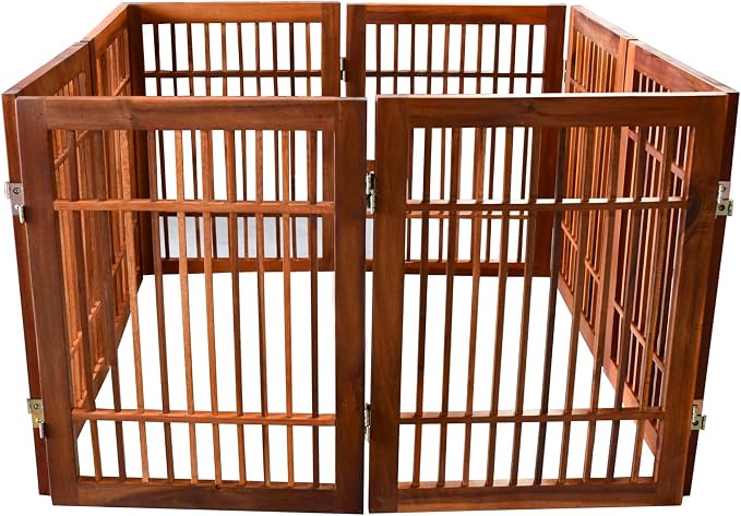 Urnporium Freestanding Pet Gate Folding Wooden Fence - Image 8