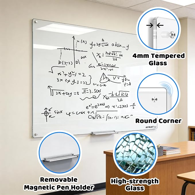 AFAMT Magnetic Dry Erase Board, 4mm Tempered Glass, Strong Magnetic Surface - Image 6