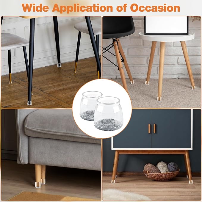 BAIPOK 36Pcs Round Chair Leg Floor Protectors - Image 8