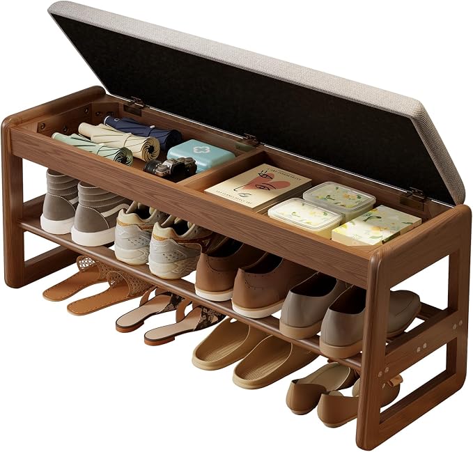 AQIMUELE Shoe Rack Bench, 2 Tiers Shoe Bench by AQIMUELE