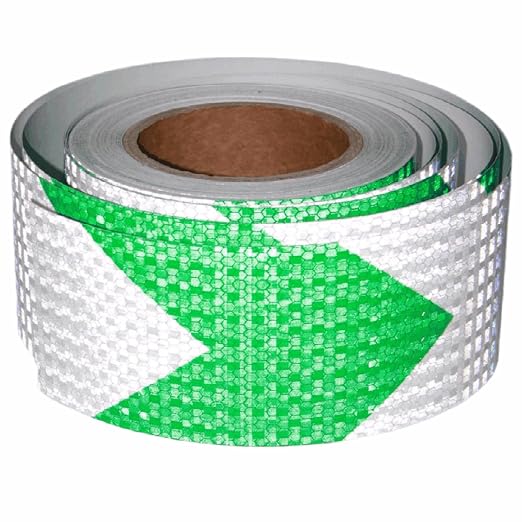 Green and White Reflective Tape Outdoor Waterproof 3 inch X 66 feet, High by tuyrchu