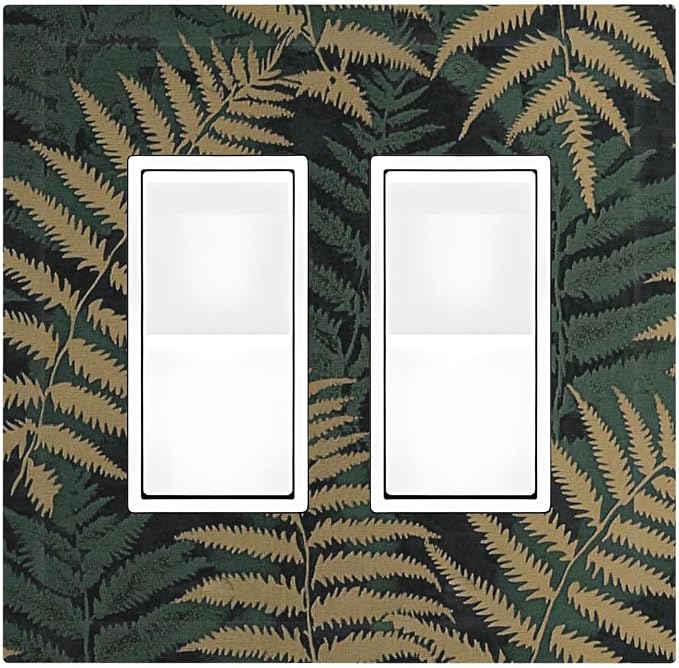 Decorative Outlet Covers Botanical Fern Green Leaf Forest 2 Gang Double Gfci by Unknown