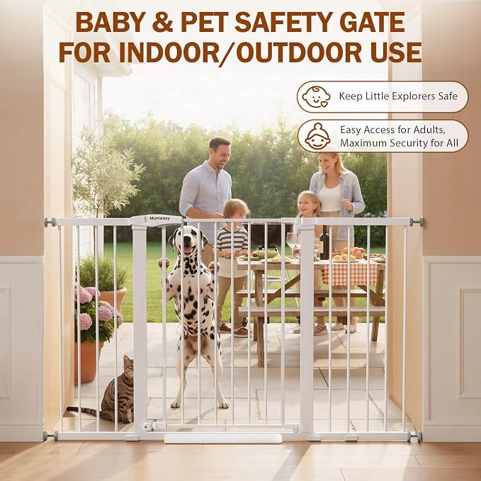 Mumeasy 29.7-57" Extra Wide Baby Gate, Auto Close Large Dog Gate - Image 7
