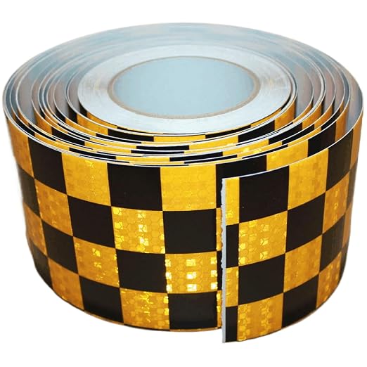 Reflective Tape Yellow Black 4 inch X 166 feet, Outdoor Waterproof Hazard by tuyrchu