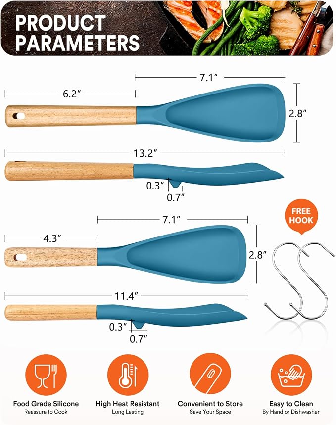 Multifunction Spatula Spoon for Nonstick Cookwares, Sturdy BPA-Free Matte - Image 2
