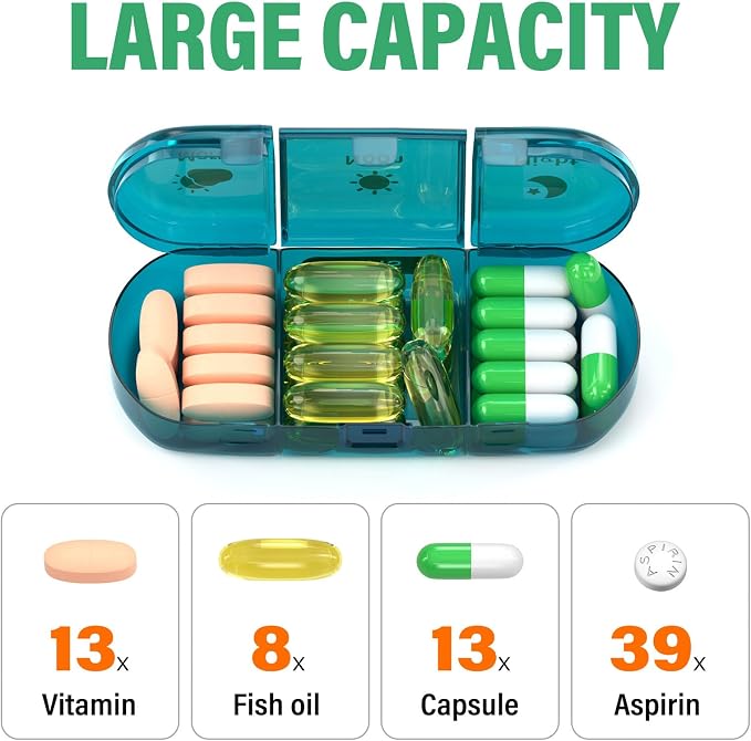 Weekly Pill Organizer 3X a Day, 7 Day Pill Box 3 Times, Portable - Image 2