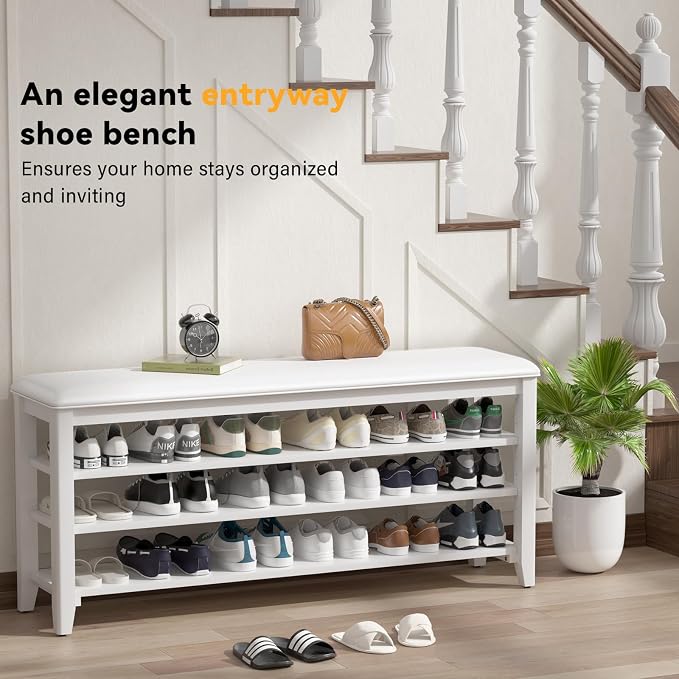 Shoe Bench Storage Rubberwood - Image 7