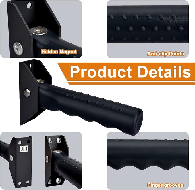Flip up Grab Bars for Elderly for Wall, 6 inch Folding Doorway Assist Handle - Image 3