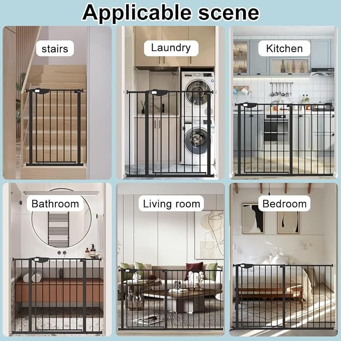WAOWAO Triple Lock 49.21-66.54" Baby Gate Extra Wide Pressure Mounted Walk - Image 7