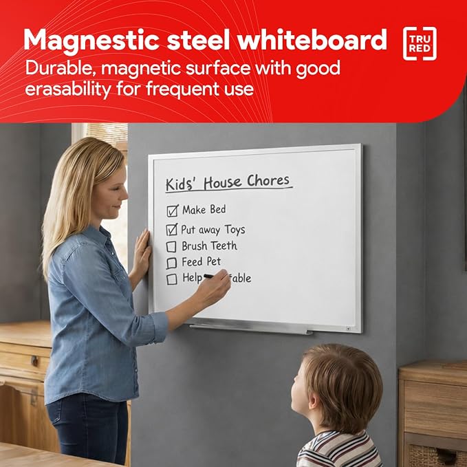 TRU RED Steel Magnetic Whiteboard | Dry Erase Board - Image 4