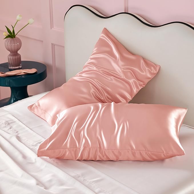 Bedsure Satin Pillowcases, Similar to Silk Pillow Cases Queen Size Set of 2 - Field & Grace