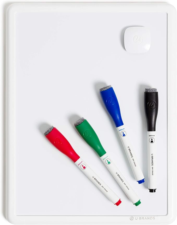 U Brands Contempo Magnetic Dry Erase Board White Board Kit, 8.5” x 11” by UBrands
