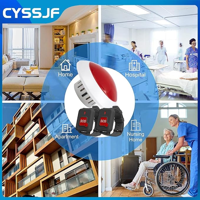 Wireless Caregiver Pager Watch Call Button Strobe Light System - Image 3