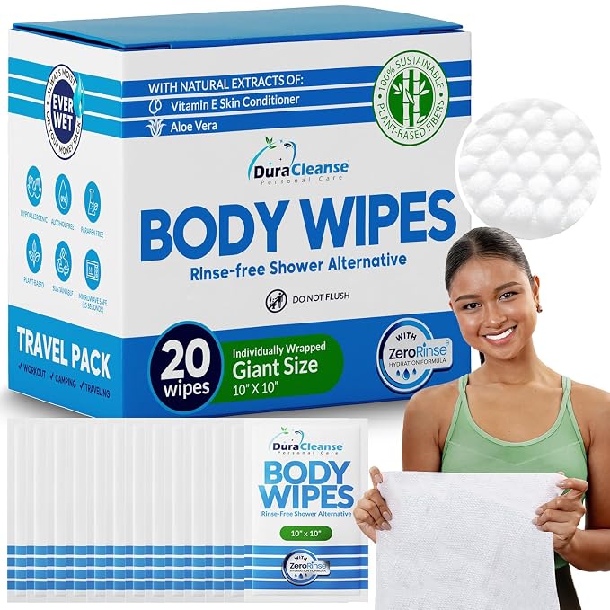 Dura Cleanse Travel Body Wipes by DuraCleanse