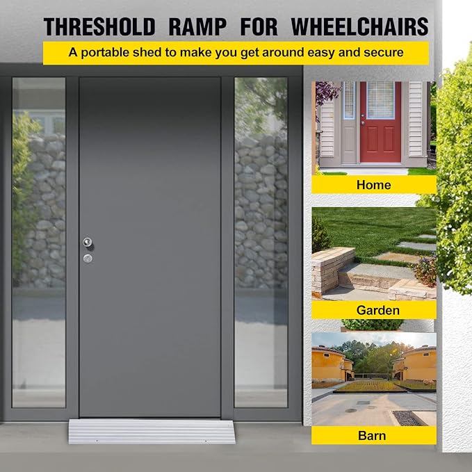 Door Threshold Ramp 1" Rise Door Ramp Aluminum Entry Ramp or Doorways Rated 800 - Image 3