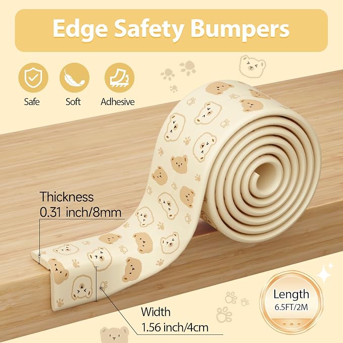 Edge Protector for Baby Proofing 6.5ft Heavy-Duty Soft Rubber Foam Furniture - Image 2