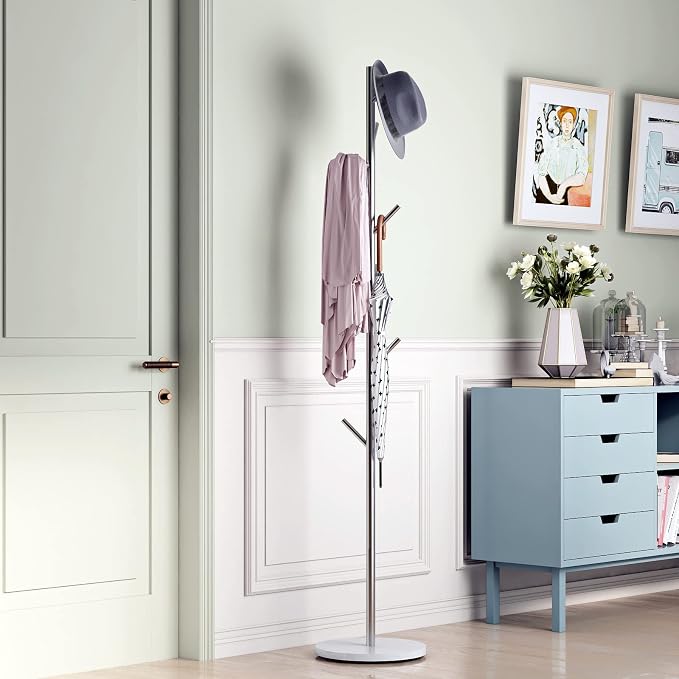 Silver Coat Racks, Metal Coat Rack Freestanding - Image 5