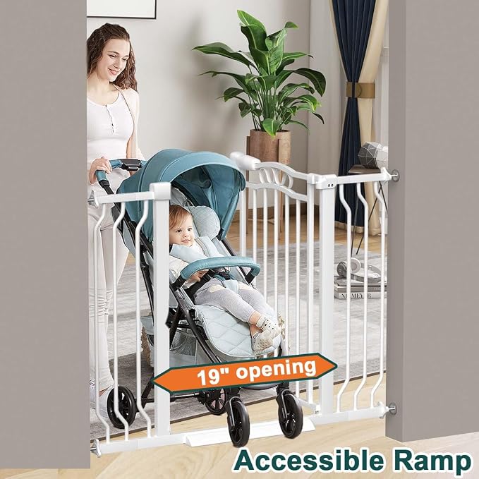 Fairy Baby 29.5"-43.7" Extra Wide Baby Gate No Drilling, Adjustable Width Walk - Image 6