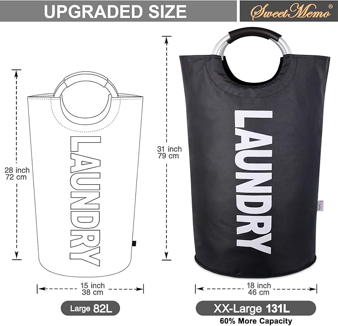 Laundry Basket Extra Large Collapsible Clothes Hamper Bag - Image 5