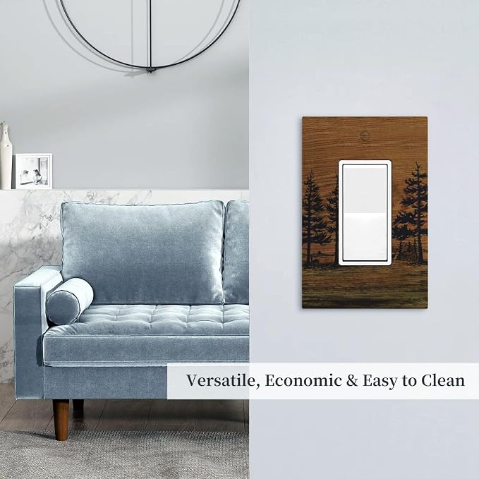 Decorative Outlet Covers Rustic Farmhouse Brown Board Pine Tree Wood Grain 1 - Image 8