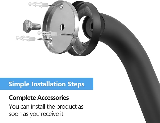 Shower Grab Bar, 2 Pack 39.4 Inch Black Bathroom Grab Bar, 1.25" Diameter 304 - Image 3