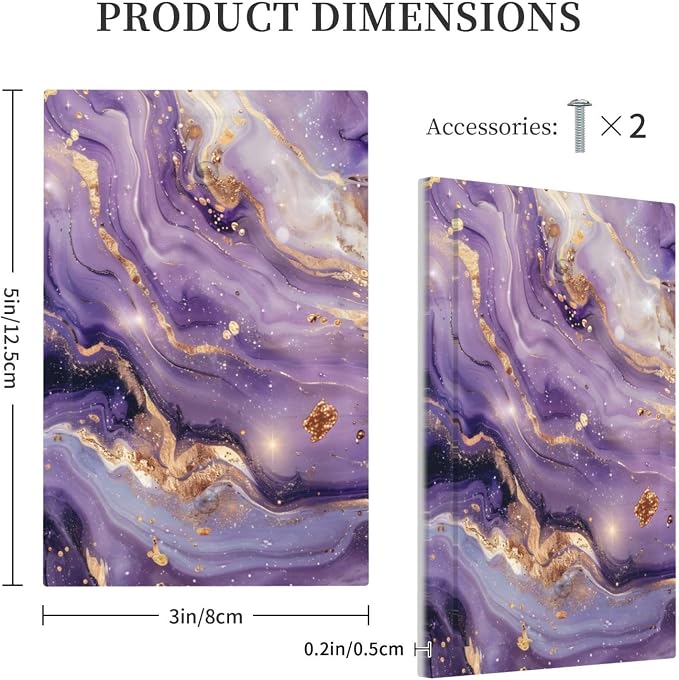 Luxury Marble Texture Purple And Gold Abstract Print Light Switch Cover Plate 1 - Image 5