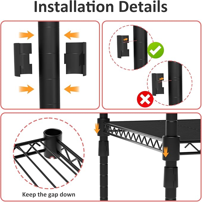 4 Tier Storage Shelves with Wheels, Heavy Duty Metal Garage Shelving Unit and - Image 4