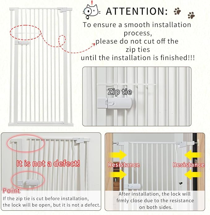 Lumizone Extra Tall Cat Gate 55.12" High Pressure Mounted Extra Wide 2025 New - Image 9