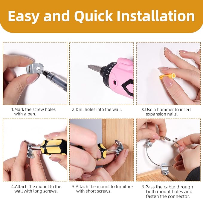 Furniture Anchors for Baby proofing and Furniture Wall Anchor, Wall Anchors for - Image 6