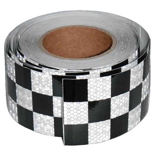 Black White Reflective Tape Outdoor Waterproof 3 inch X 66 feet, High by tuyrchu