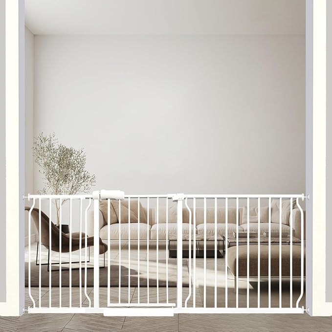 71.5-76.3 Inch Extra Wide Baby Gate, Heavy-Duty Metal Safety Gate by Ghthes+Felle