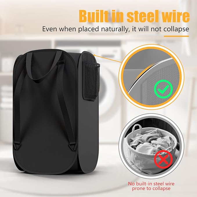 2 Pack Collapsible Backpack Laundry Bag Made by Strong Polyester Oxford Cloth - Field & Grace