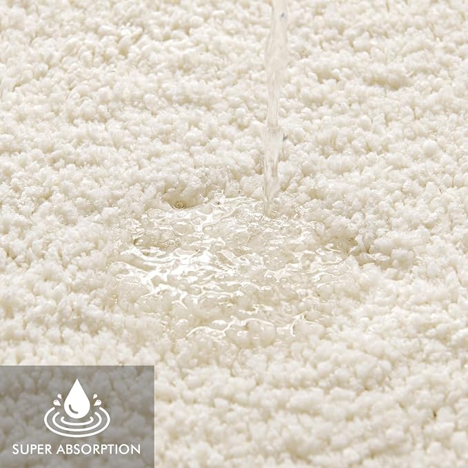 MIULEE Microfiber Toilet Bath Mat U-Shaped Contour Shaggy Bathroom Rugs Non - Image 3