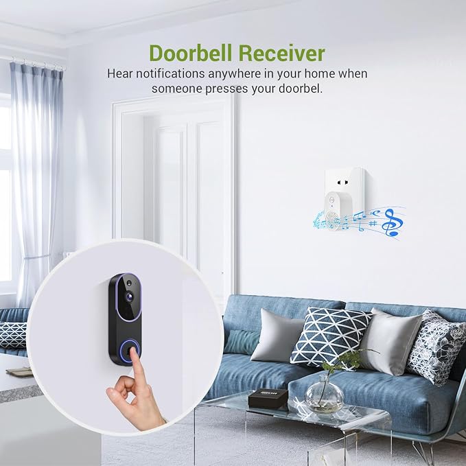 1080P Wireless Video Doorbell Camera, Smart Outdoor Surveillance Cam, FHD Live - Image 5