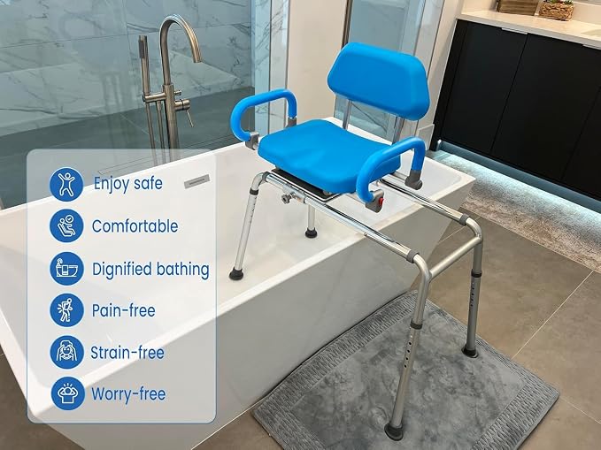 Platinum Health Carousel Sliding Shower Chair Tub Transfer Bench - Image 4