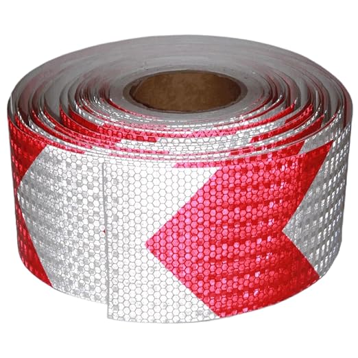 Reflective Tape Red and White 4 inch X 166 feet, Outdoor Waterproof Hazard by tuyrchu
