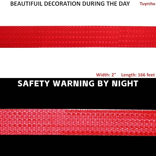 Red Reflective Tape 2 inch Wide, Outdoor Waterproof Hazard Conspicuity Warning - Image 3