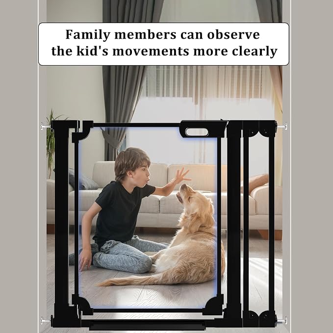 WAOWAO Clear Baby Gate for Stairs Modern Design Acrylic Auto Close Pet Gate - Image 5