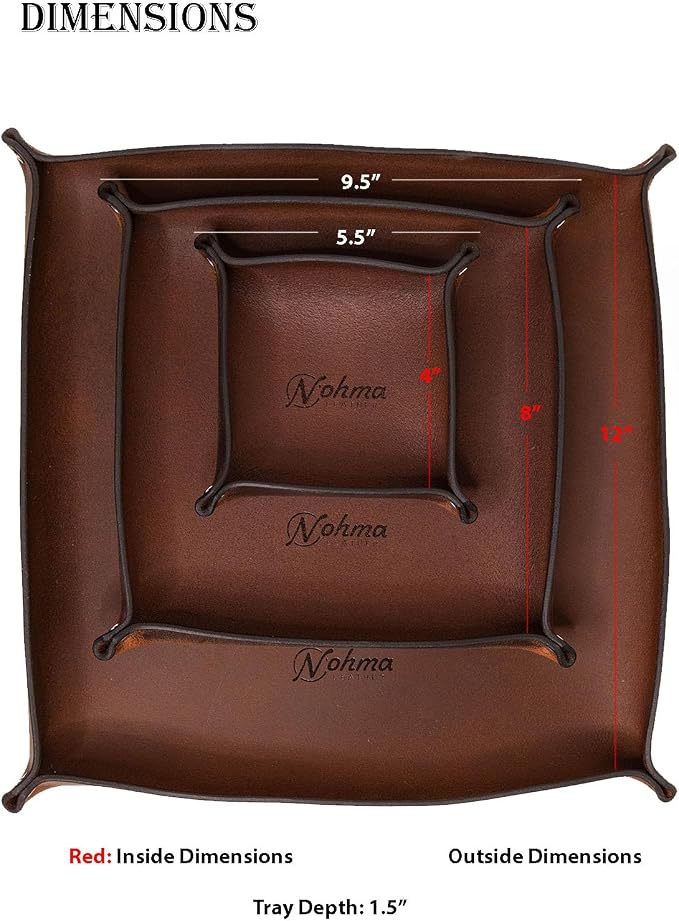 Valet Tray – Full-Grain Leather Catchall Organizer - Image 3